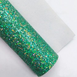 Lámina Cuerina Glitter Láser (29x21cms) - Verde