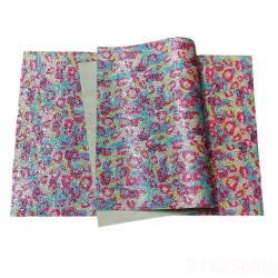 Lámina de Cuerina- Glitter de Animal Print (29x21cm) - Fucsia