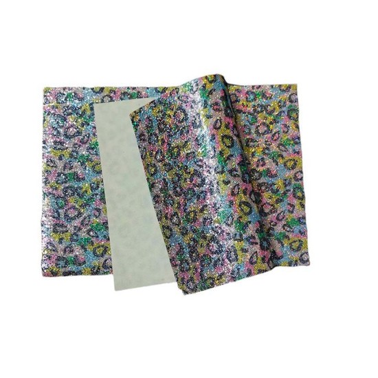 Lámina de Cuerina- Glitter de Animal Print (29x21cm) - Celeste