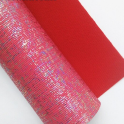 Lamina de Polipiel (30x20cms) - Rojo con chispas