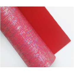 Lamina de Polipiel (30x20cms) - Rojo con chispas