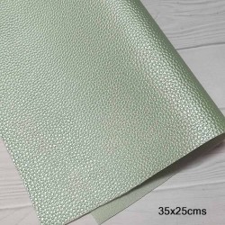 Lamina de Cuerina Lichi Metalizado (35x25cms) - Menta Met