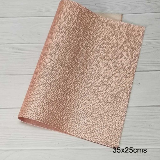 Lamina de Cuerina Lichi Metalizado (35x25cms) - Rosado Met
