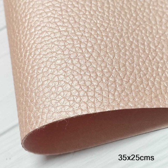 Lamina de Cuerina Lichi Metalizado (35x25cms) - Rosado Met