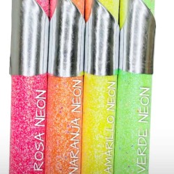 Lámina de Cuerina - Chunky Glitter con Doble Vista (35x25cms) - Rosado Neon con Plateado