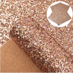 Lámina de Cuerina- Chunky Glitter (33x20cms) - Dorado