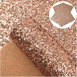 Lámina de Cuerina- Chunky Glitter (33x20cms) - Dorado