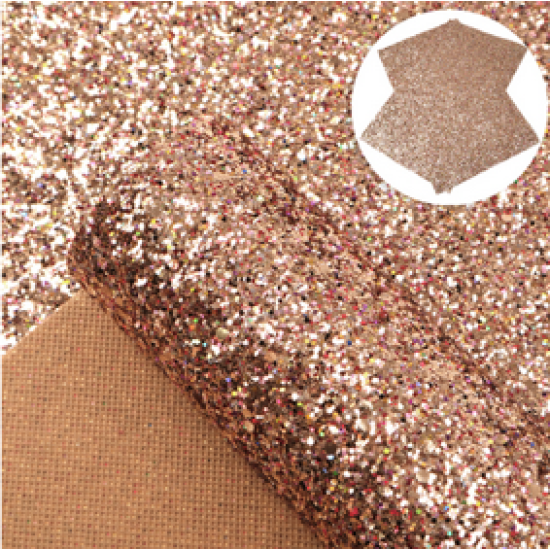 Lámina de Cuerina- Chunky Glitter (33x20cms) - Dorado