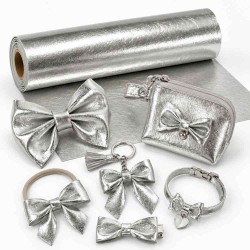 Lámina de Cuerina Metálizado Brillante (35x25cms) - Plateado