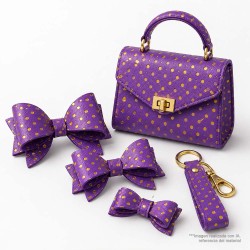 Lámina de Ecocuero Perforado (32x20cm) - Morado con Dorado