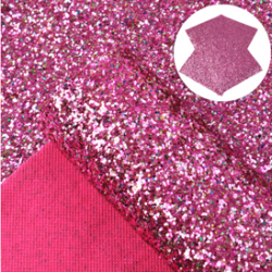 Lámina de Cuerina- Chunky Glitter (33x20cms) - Fucsia