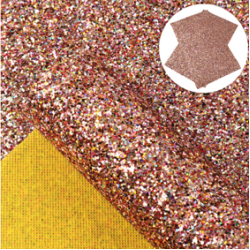 Lámina de Cuerina- Chunky Glitter (33x20cms) - Dorado Mix