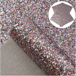 Lámina de Cuerina- Chunky Glitter (33x20cms) - Mix de Colores