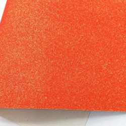 Lámina Cuerina Glitter Lija (29x21cms) - Naranja Neon