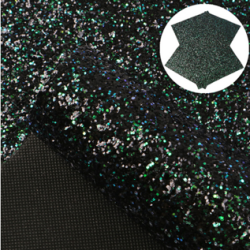 Lámina de Cuerina- Chunky Glitter (33x20cms) - Negro Mix