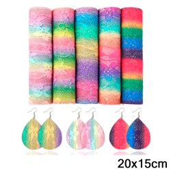 Pack de 5 Láminas de Vinil Arcoiris y Encaje (20x15cms)