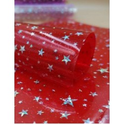 PVC de Estrellas (30x20cm) Plástico - Rojo