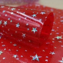 PVC de Estrellas (30x20cm) Plástico - Rojo
