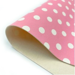 Lámina Ecocuero Estampado de Puntos (30x20cms) - Rosado