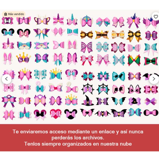 Pack Digital de Plantillas Descargables e Imprimibles de Moños - Sirve para Cricut y Cameo  - 270 modelos