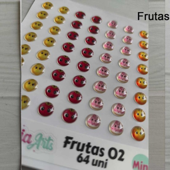 Frutas 3D Resinados - Nivia Arts Frutas02- Tamaño MINI 64unidades✔️