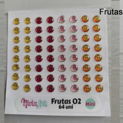 Frutas 3D Resinados - Nivia Arts Frutas02- Tamaño MINI 64unidades✔️