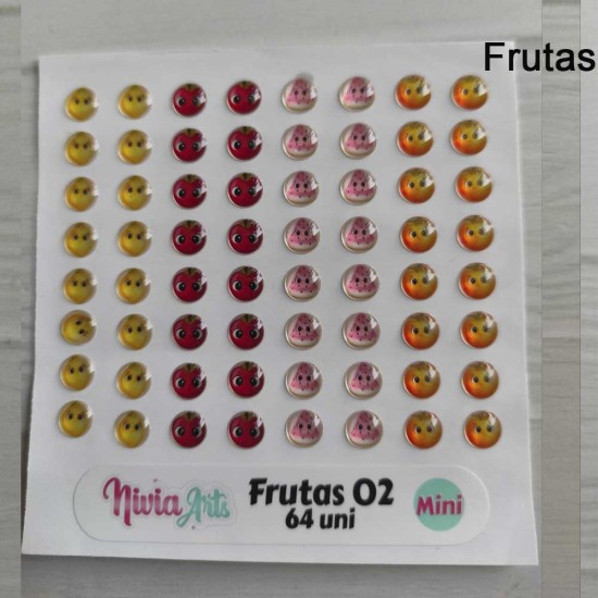 Frutas 3D Resinados - Nivia Arts Frutas02- Tamaño MINI 64unidades✔️