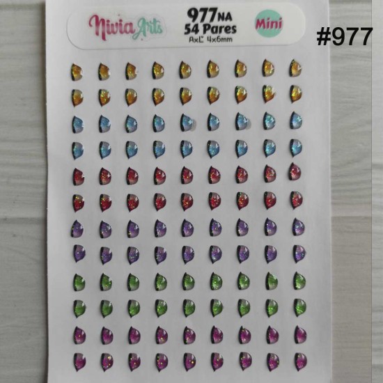 Párpados 3D Resinados - Nivia Arts Párpados 977- 4x6mm✔️