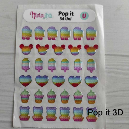 POP IT 3D Resinados - Nivia Arts POP IT- Tamaño U. 34unidades✔️