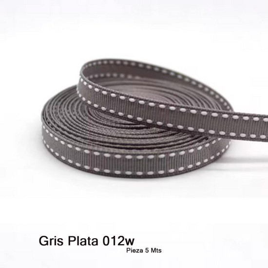 Cinta Gros Puntadas (25mm) - Pieza 5 metros GRIS PLATA #012W
