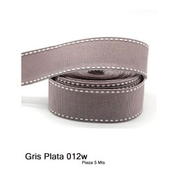 Cinta Gros Puntadas (38mm) - Pieza 5 metros GRIS PLATA #012W