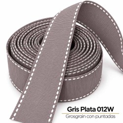 Cinta Gros Puntadas (9mm) - Pieza 5 metros GRIS PLATA #012W