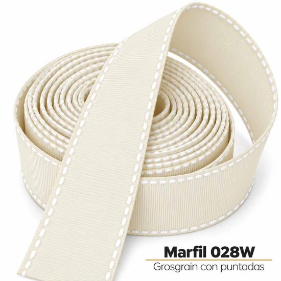 Cinta Gros Puntadas (38mm) Pieza 2,15 metros - Marfil 028w