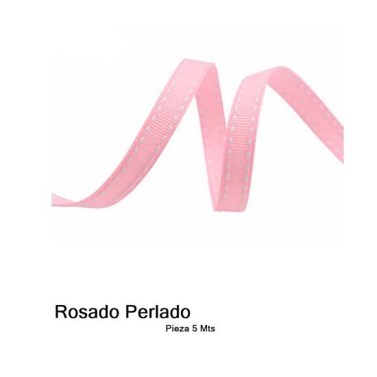 Cinta Gros Puntadas (25mm) - Pieza 5 metros ROSADO PERLADO #123W