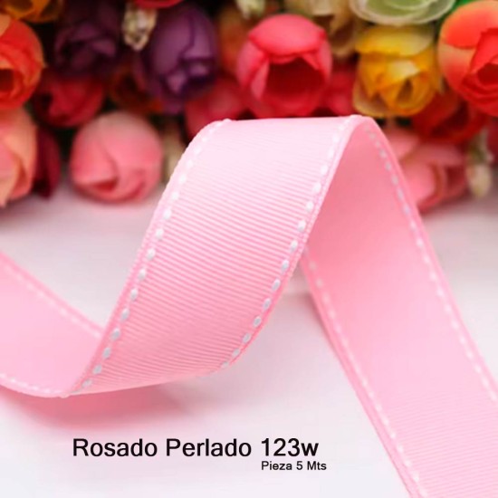 Cinta Gros Puntadas (38mm) - Pieza 5 metros ROSADO PERLADO #123W