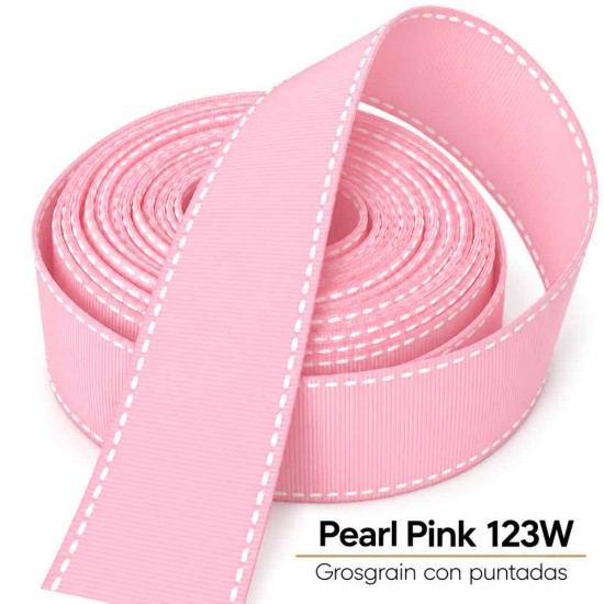 Cinta Gros Puntadas (38mm) Pieza 1,25metros - ROSADO PERLADO #123W