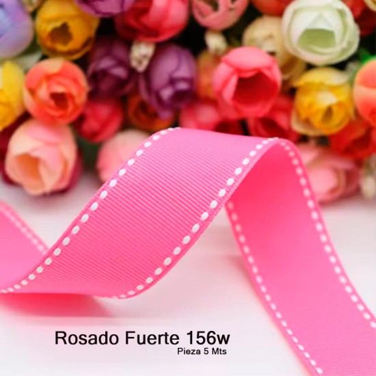 Cinta Gros Puntadas (38mm) - Pieza 5 metros ROSADO FUERTE #156W