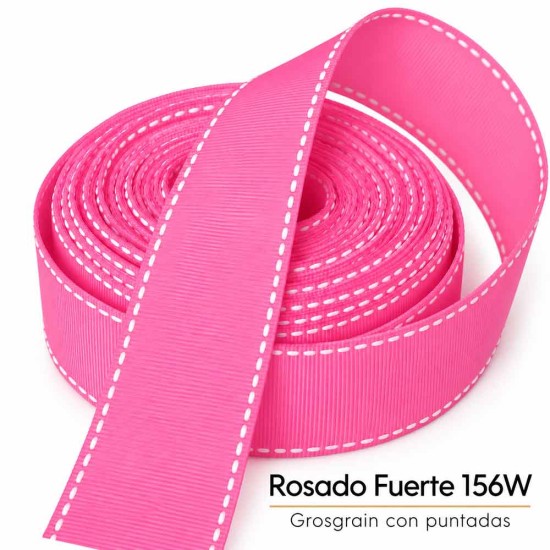 Cinta Gros Puntadas (38mm) Pieza 1,80metros - ROSADO FUERTE #156W