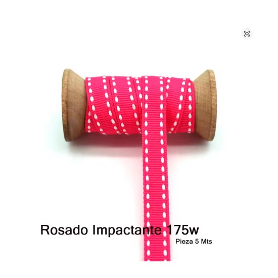 Cinta Gros Puntadas (9mm) - Pieza 5 metros ROSADO IMPACTANTE #175W