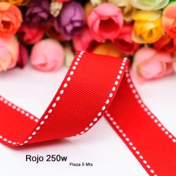 Cinta Gros Puntadas (38mm) - Pieza 5 metros ROJO #250W