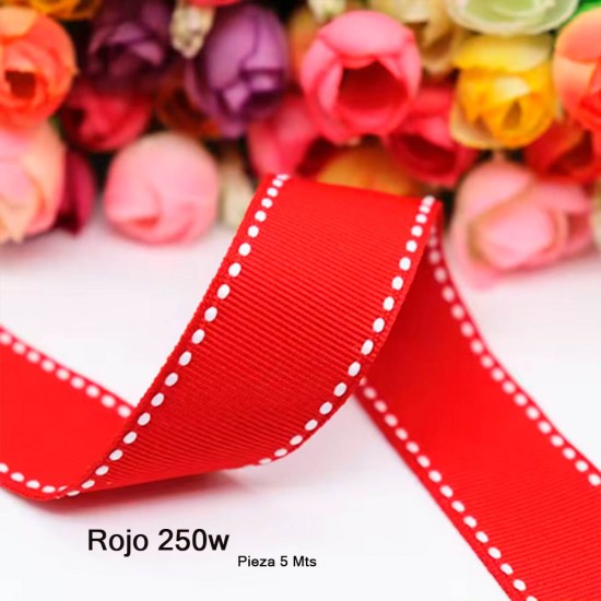 Cinta Gros Puntadas (38mm) - Pieza 5 metros ROJO #250W