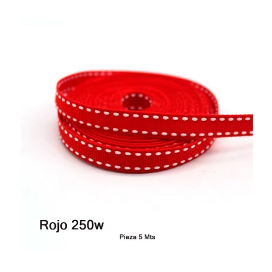Cinta Gros Puntadas (25mm) - Pieza 5 metros ROJO #250W
