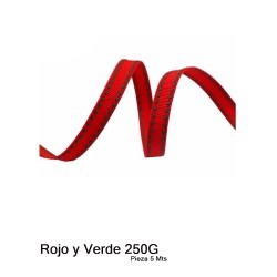 Cinta Gros Puntadas (9mm) - Pieza 5 metros ROJO Y VERDE #250G