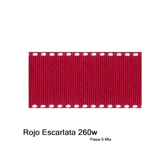 Cinta Gros Puntadas (25mm) - Pieza 5 metros ROJO ESCARLATA #260W