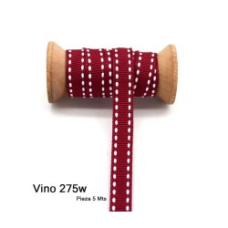 Cinta Gros Puntadas (25mm) - Pieza 5 metros  VINO #275W