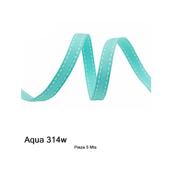 Cinta Gros Puntadas (9mm) - Pieza 5 metros AQUA #314W