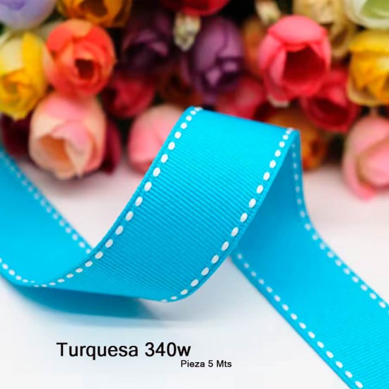 Cinta Gros Puntadas (38mm) - Pieza 5 metros TURQUESA #340W