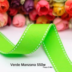 Cinta Gros Puntadas (38mm) - Pieza 5 metros VERDE MANZANA #550W
