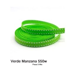 Cinta Gros Puntadas (25mm) - Pieza 5 metros VERDE MANZANA #550W