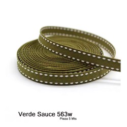 Cinta Gros Puntadas (25mm) - Pieza 5 metros  VERDE SAUCE #563W